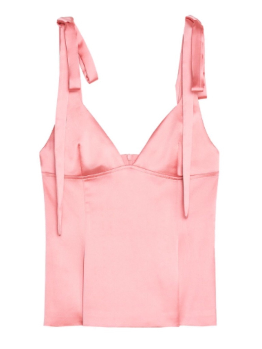 Zara Pink Satin Tie-Strap Top
